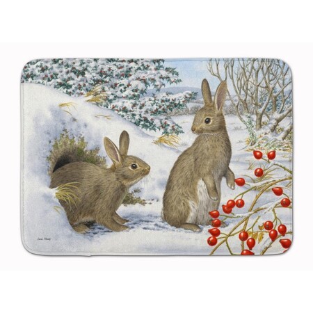 Carolines Treasures Winter Rabbits Machine Washable Memory Foam Mat ASA2181RUG